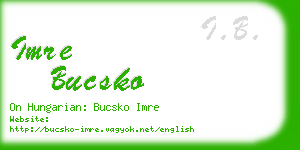 imre bucsko business card